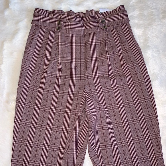 NWT {EXPRESS} High Waist Plaid Pull-On Ankle Pants - Picture 6 of 13